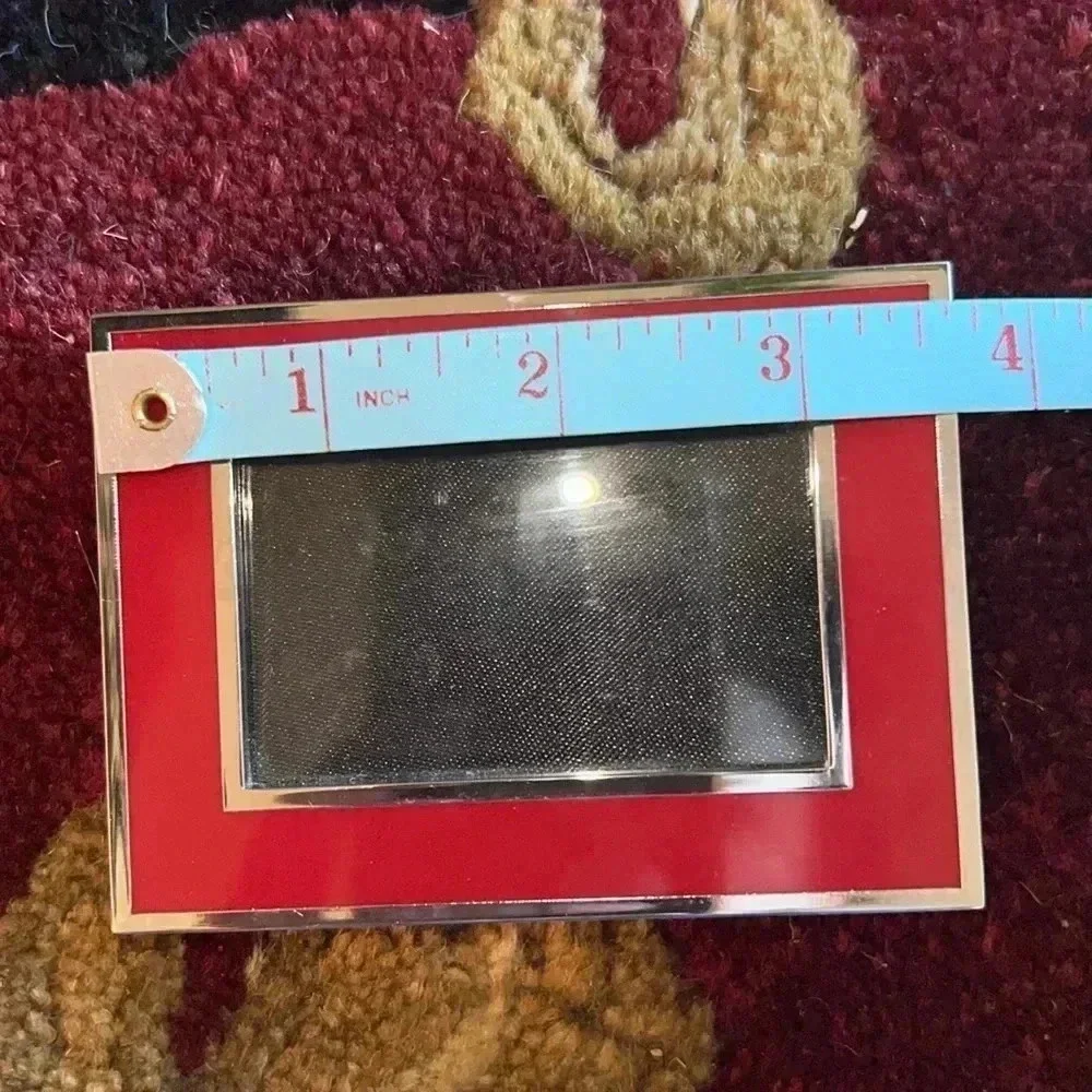 Picture Photo Frames 2 Silver Tone Deep Red Picture Frames with Glass